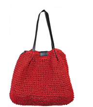 Load image into Gallery viewer, Red woven tote
