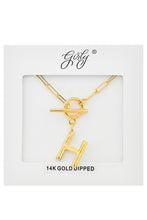 Load image into Gallery viewer, Front clasp letter necklace
