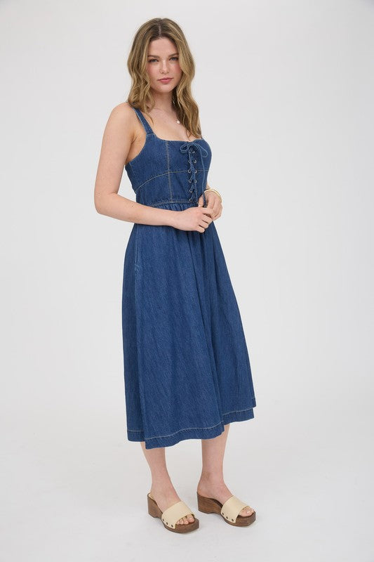 Denim milkmaid dress