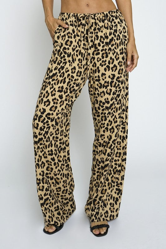 Leopard pull on pants