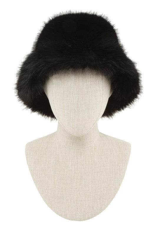 Fluffy faux fur bucket