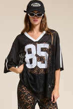 Load image into Gallery viewer, Lace jersey -black
