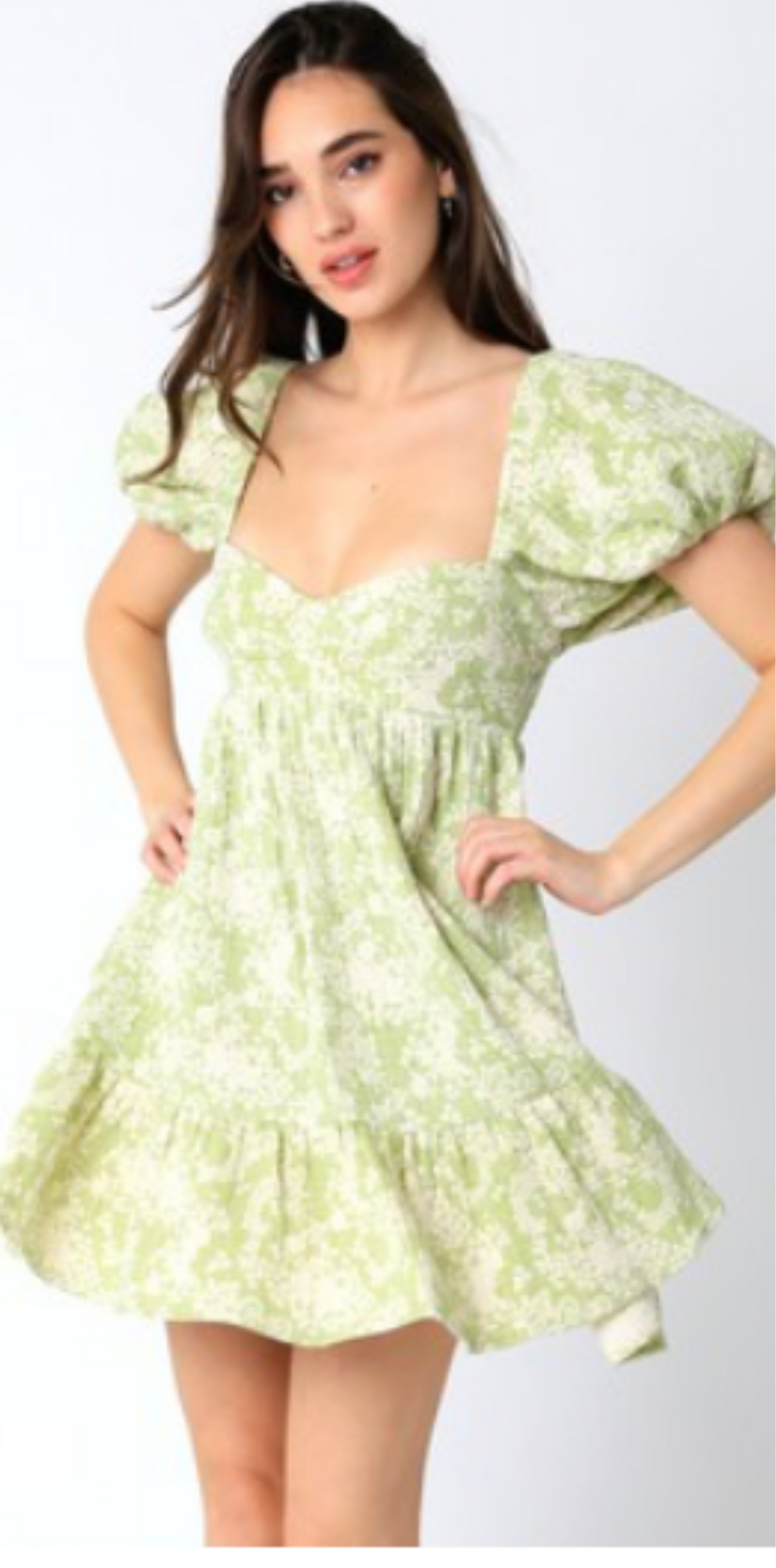 Green Apple baby doll dress