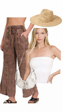 Load image into Gallery viewer, Washed linen cargo pants available in 3 colors
