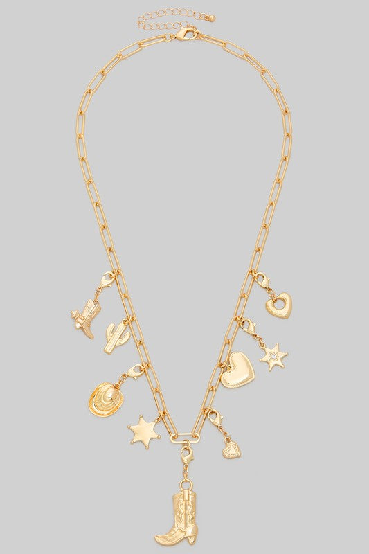 Western charm necklace