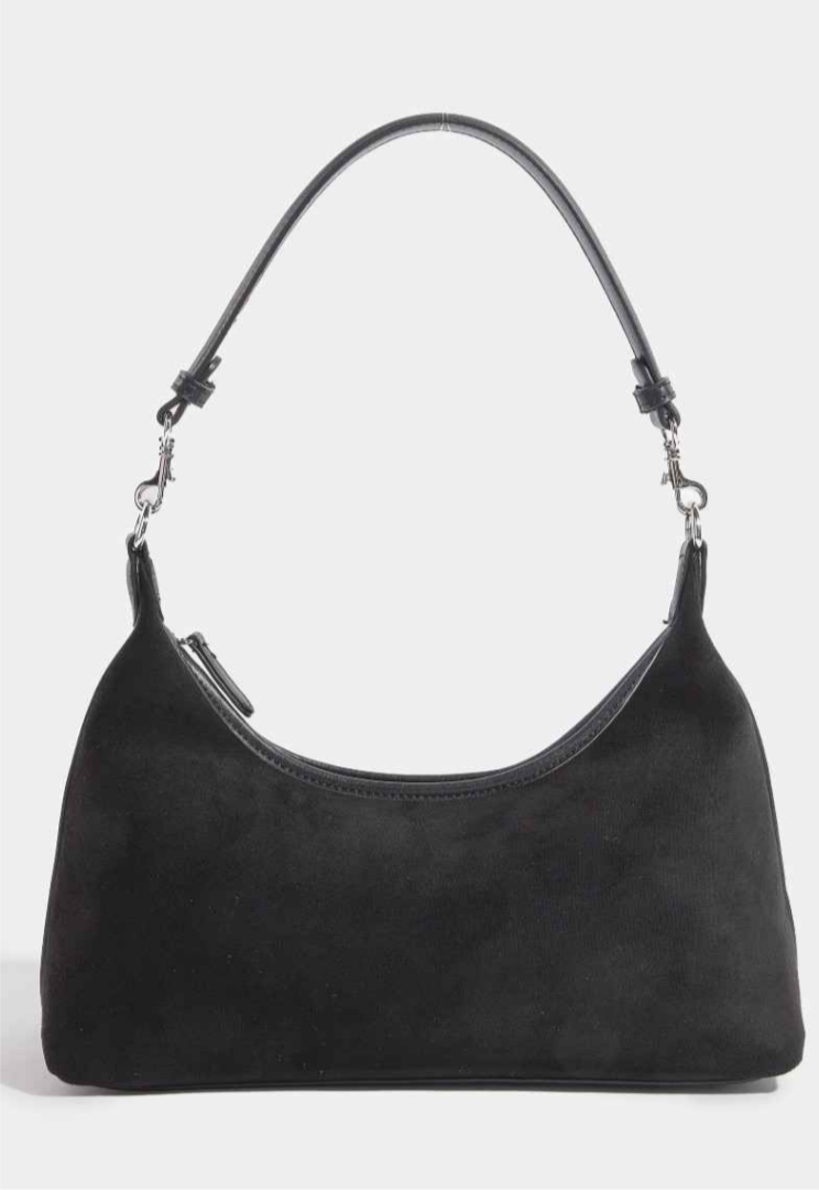 Faux suede shoulder bag