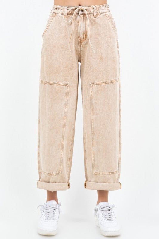 Double knee barrel  pant