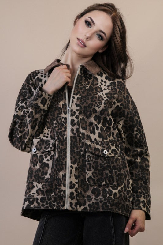 Leopard barn jacket