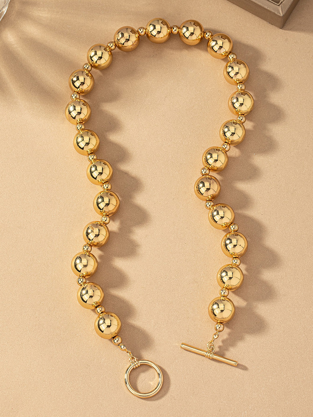 Golden ball and chain necklace