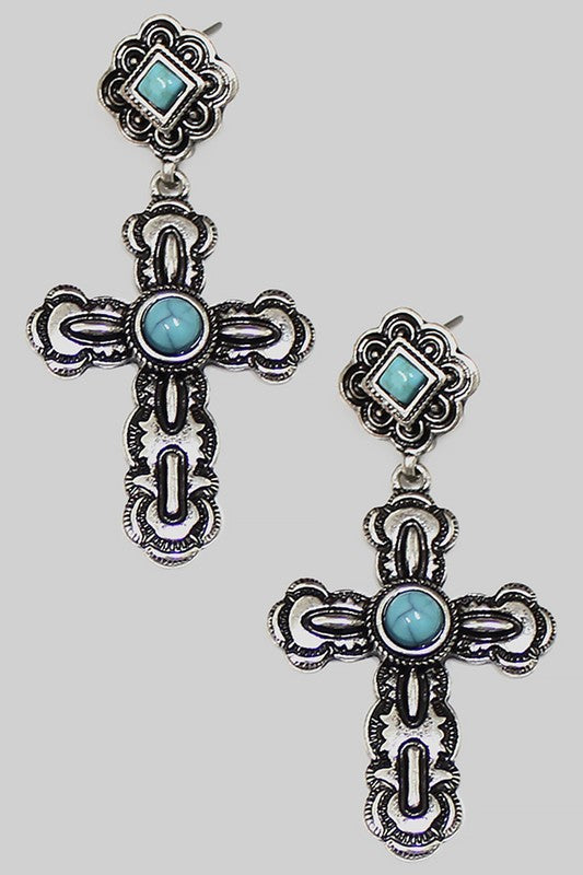 Medium size cross earrings