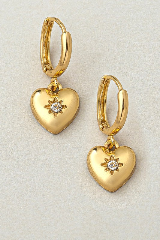 Heart Huggie earrings