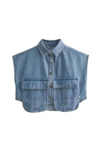 Load image into Gallery viewer, Justin denim crop top
