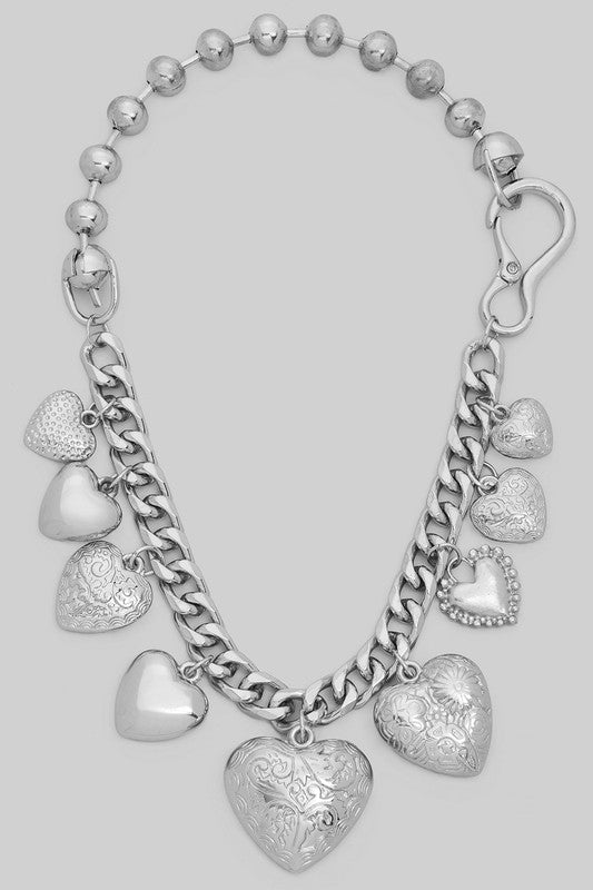 Metal heart necklace